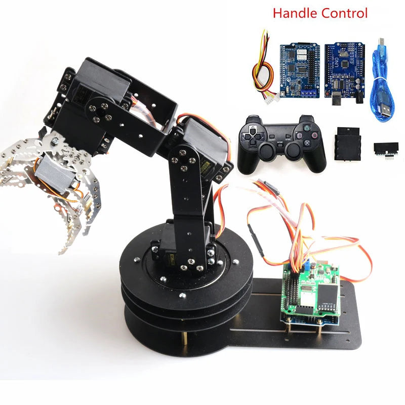 SZDOIT 6DOF Smart Robotic Manipulator Arm 5DOF PTZ Metal Robot Arm+G8 Robot Claw With Control Kit Rotating Base for Arduino Toy