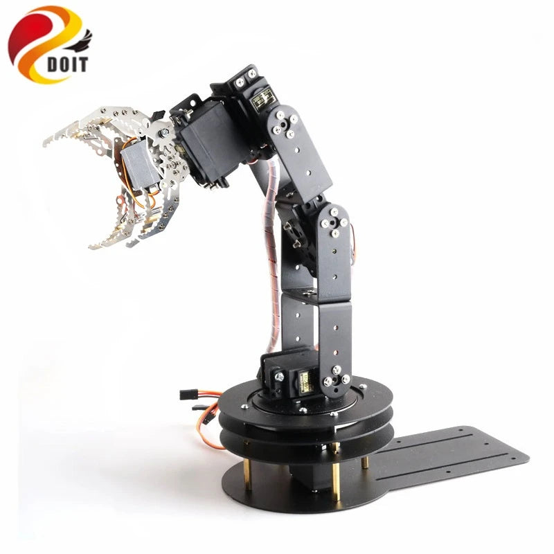 SZDOIT 6DOF Smart Robotic Manipulator Arm 5DOF PTZ Metal Robot Arm+G8 Robot Claw With Control Kit Rotating Base for Arduino Toy