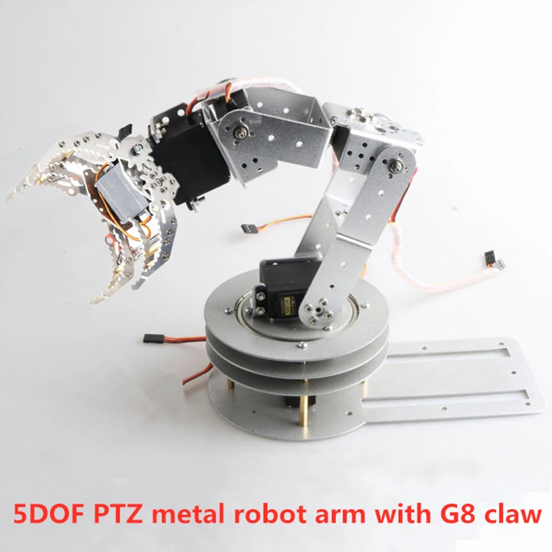 SZDOIT 6DOF Smart Robotic Manipulator Arm 5DOF PTZ Metal Robot Arm+G8 Robot Claw With Control Kit Rotating Base for Arduino Toy