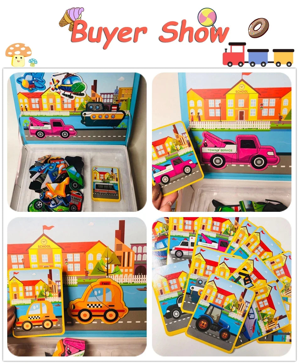 Kids 3D Jigsaw Toys Magnetic Puzzle Book