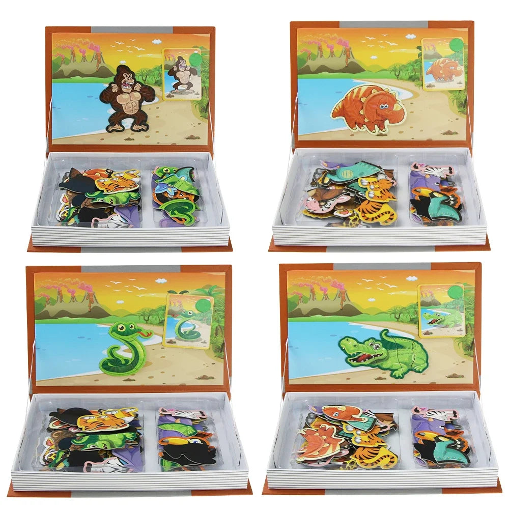 Kids 3D Jigsaw Toys Magnetic Puzzle Book