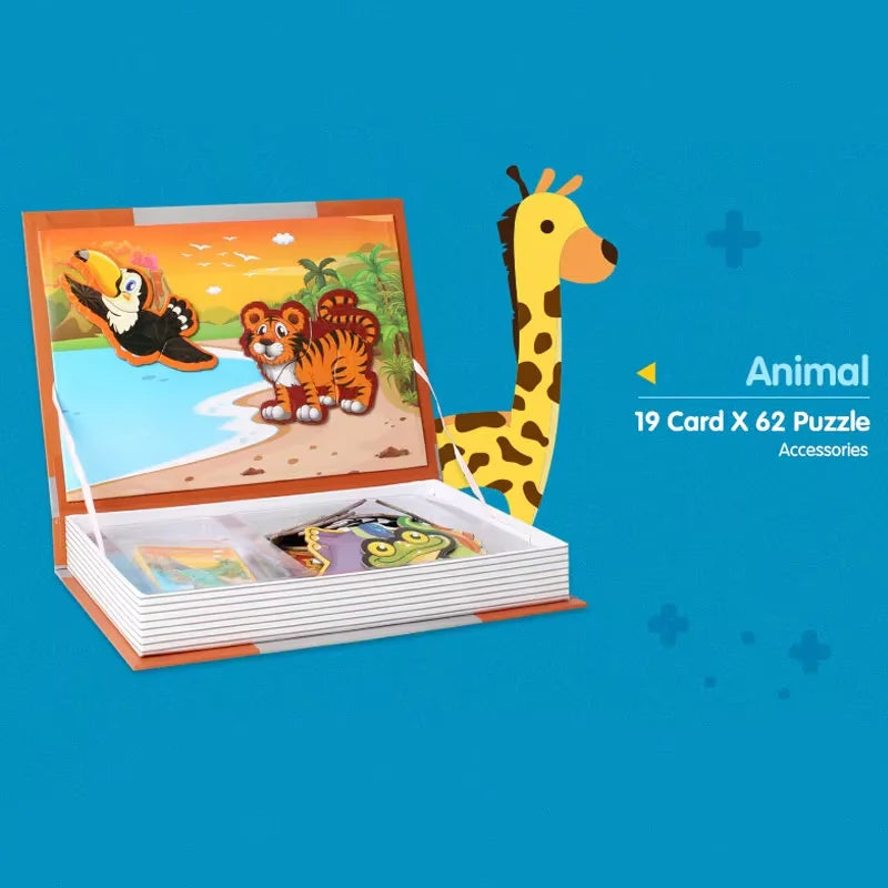 Kids 3D Jigsaw Toys Magnetic Puzzle Book