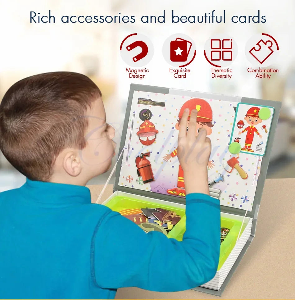 Kids 3D Jigsaw Toys Magnetic Puzzle Book