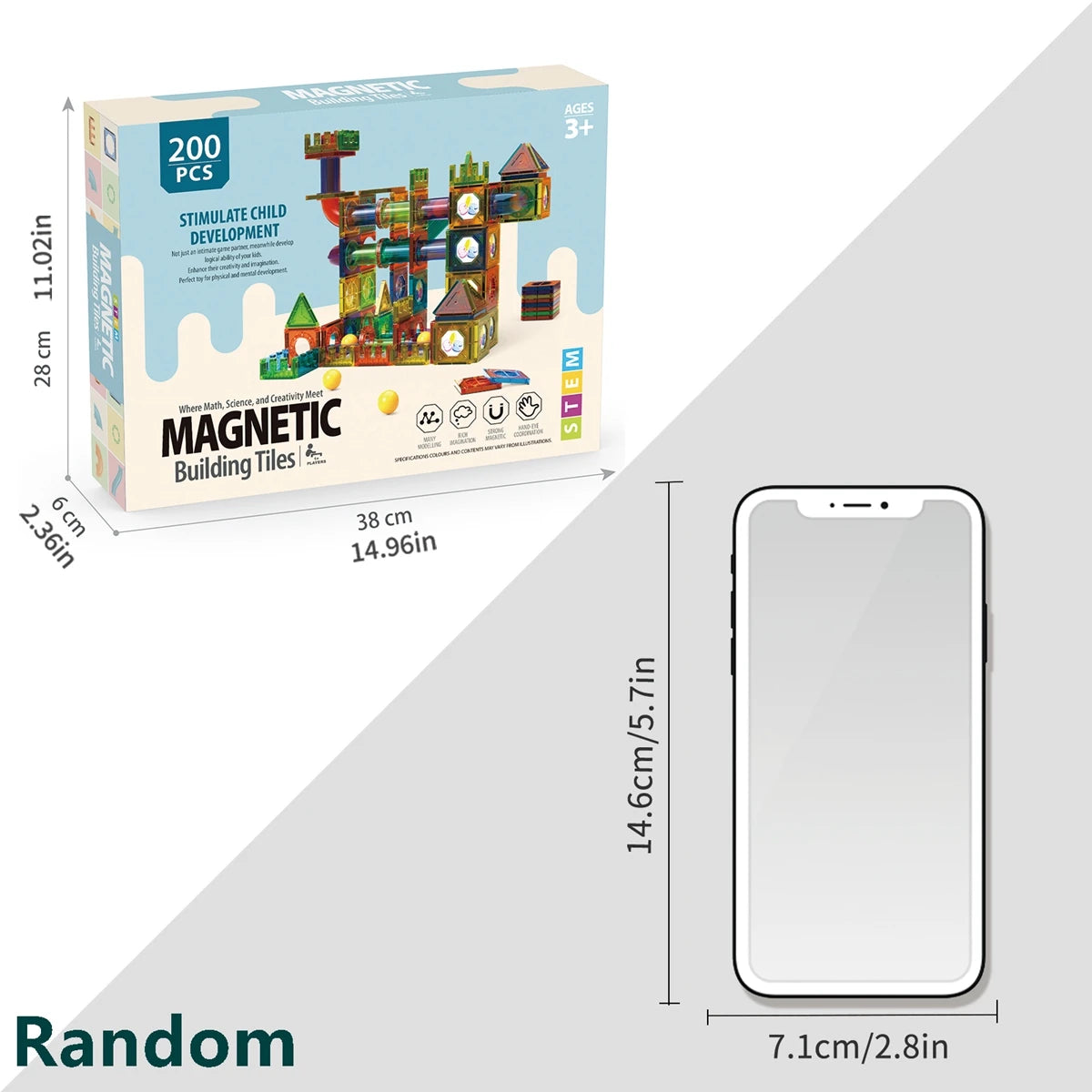 Magnetic Tile Marble Runway Toy, STEM Educational Toy