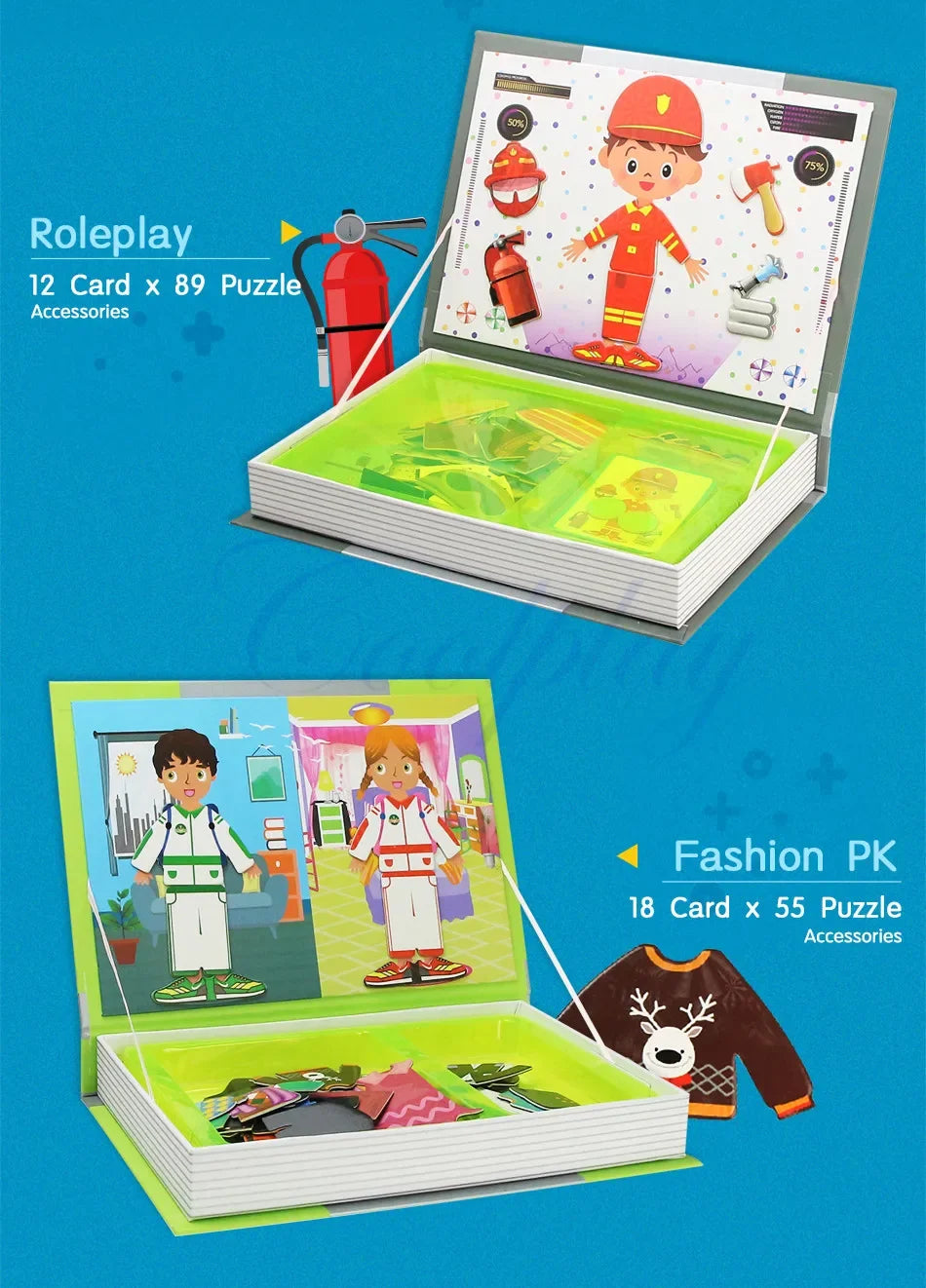 Kids 3D Jigsaw Toys Magnetic Puzzle Book