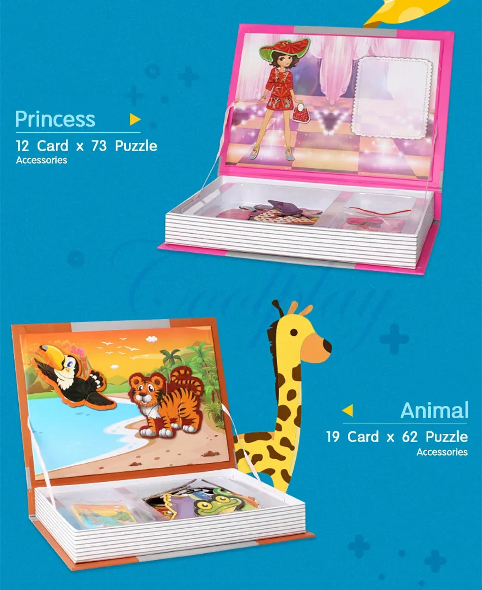 Kids 3D Jigsaw Toys Magnetic Puzzle Book