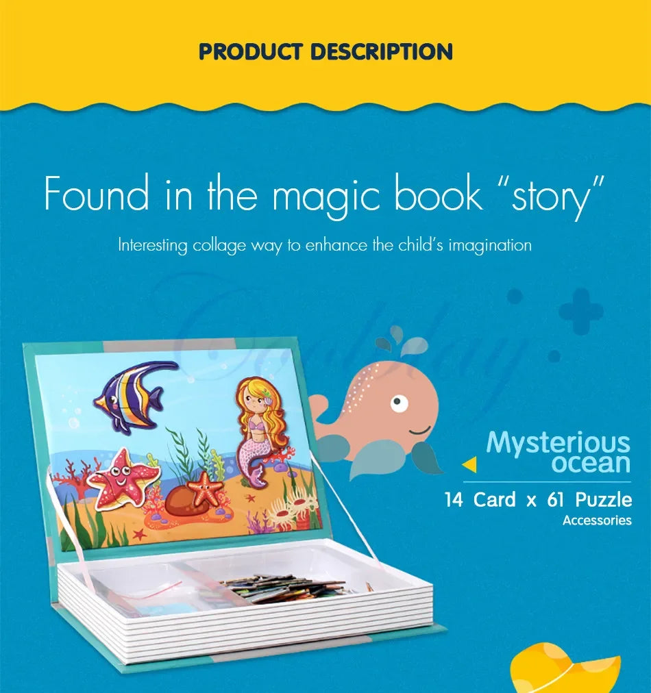 Kids 3D Jigsaw Toys Magnetic Puzzle Book