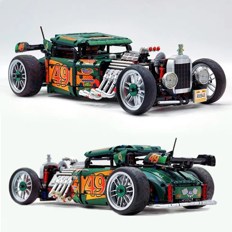 1931 Mercedes Block Car Assembly Model Pull Back Vintage Classic Car