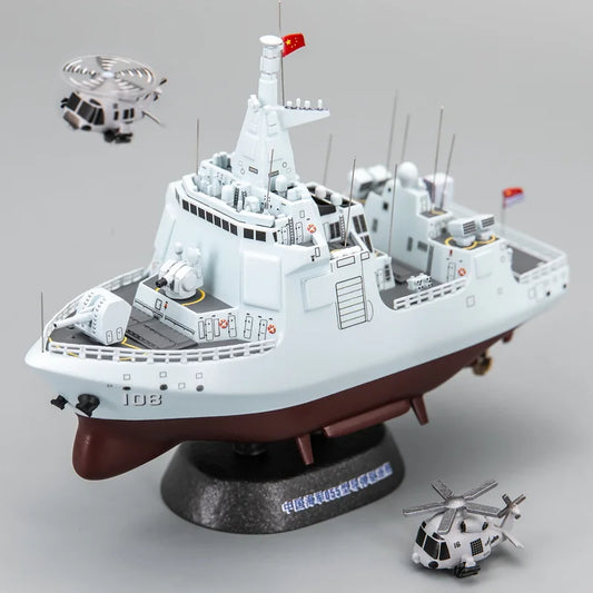 Mini Type 055 Destroyer Q Version Warship Static Model Ornaments DIY Handmade Ship Model Kit Aircraft Carrier Battleship Model