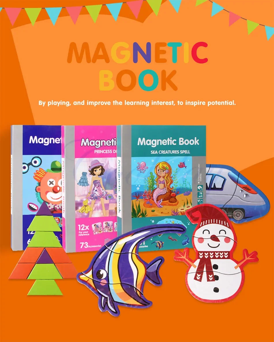 Kids 3D Jigsaw Toys Magnetic Puzzle Book