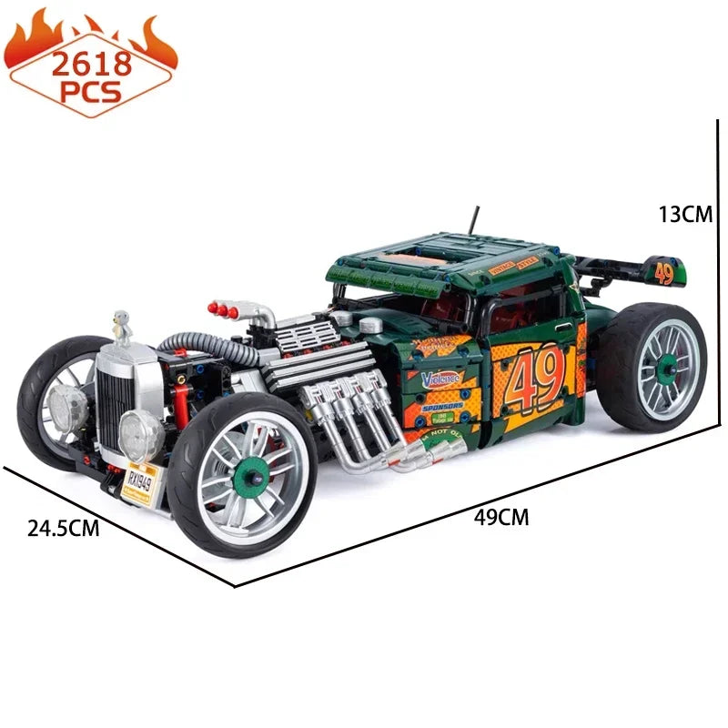 1931 Mercedes Block Car Assembly Model Pull Back Vintage Classic Car