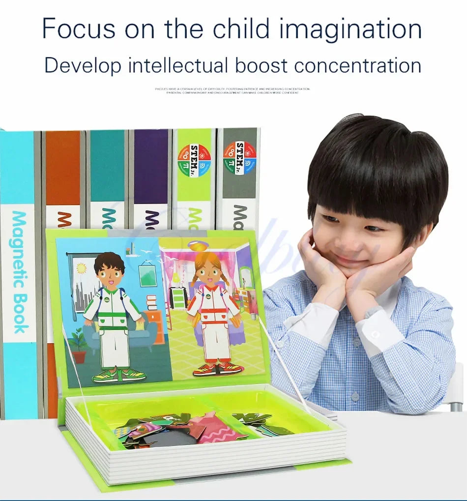 Kids 3D Jigsaw Toys Magnetic Puzzle Book