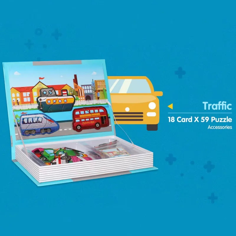 Kids 3D Jigsaw Toys Magnetic Puzzle Book