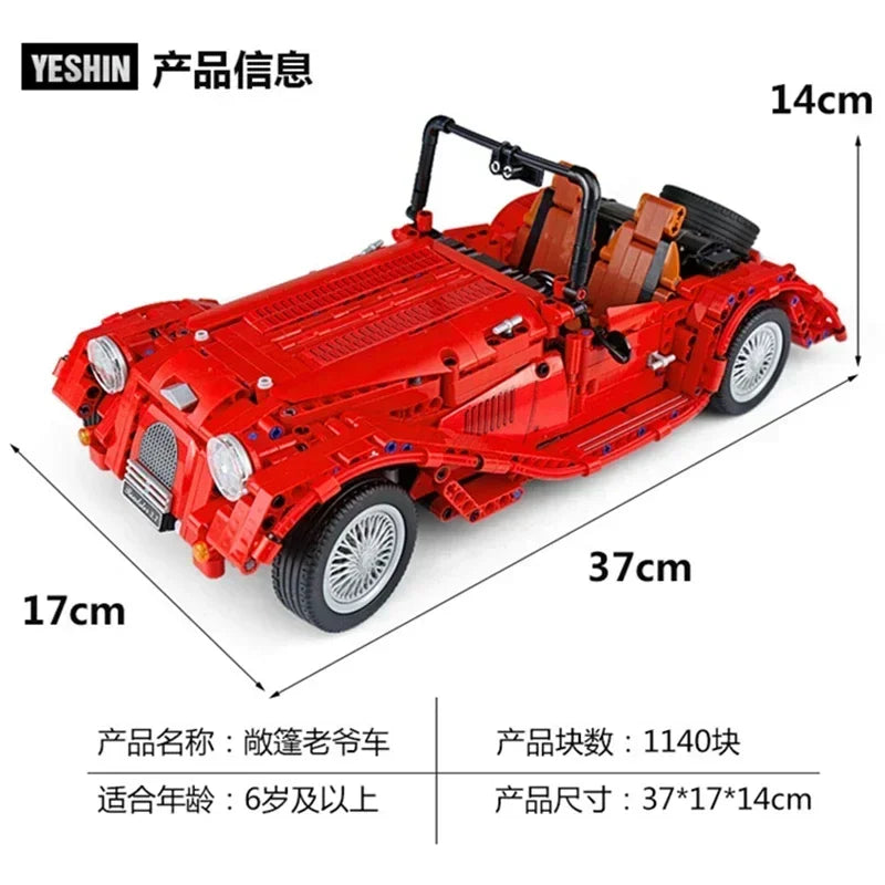 1931 Mercedes Block Car Assembly Model Pull Back Vintage Classic Car