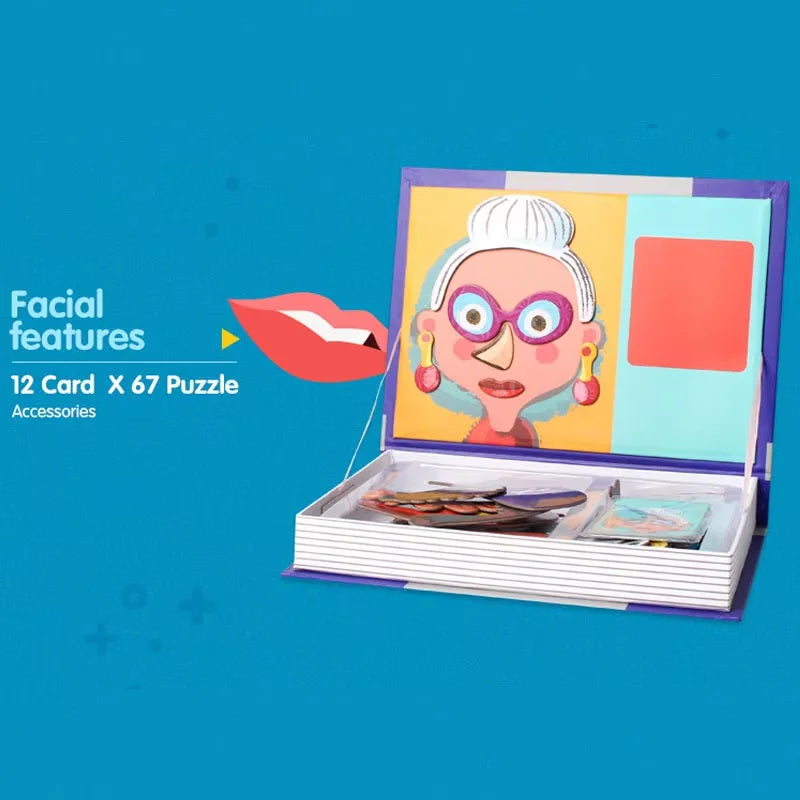 Kids 3D Jigsaw Toys Magnetic Puzzle Book