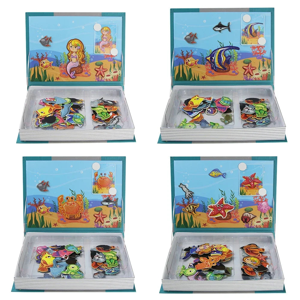 Kids 3D Jigsaw Toys Magnetic Puzzle Book